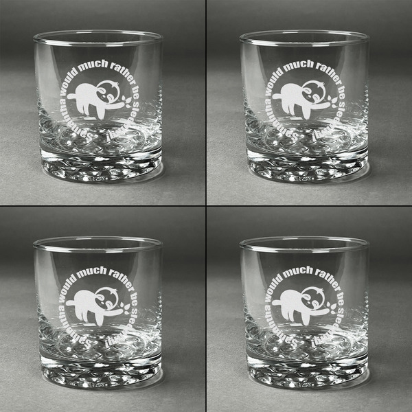 Sloth Whiskey Glasses - Set of 4 all Engraved