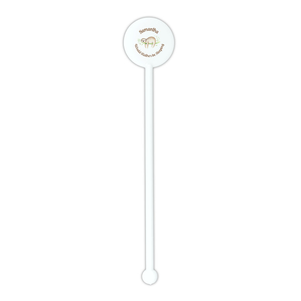 Sloth White Plastic 5.5" Stir Stick - Round - Single Stick
