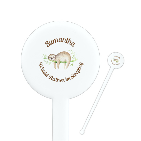 Custom Sloth Round Plastic Stir Sticks (Personalized)