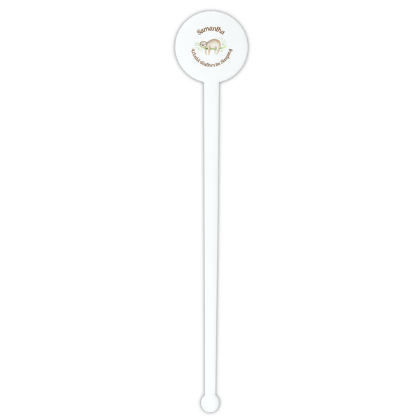 Sloth White Plastic 7" Stir Stick - Round - Single Stick