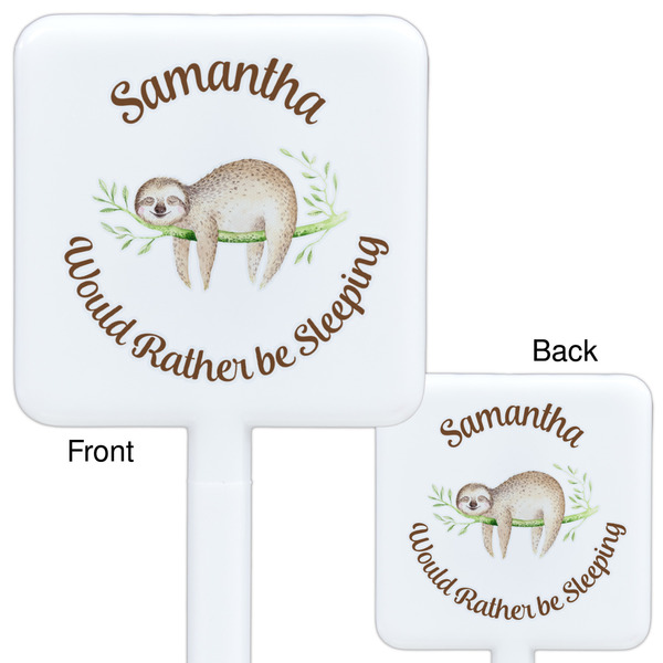 Sloth White Plastic Stir Stick - Double Sided - Approval