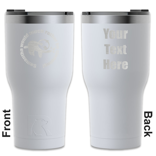 Custom Sloth RTIC Tumbler - White - Engraved Front & Back (Personalized)