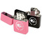 Sloth Windproof Lighters - Black & Pink - Open