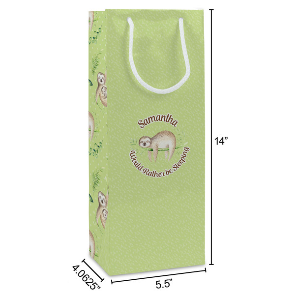 Sloth Wine Gift Bag - Dimensions
