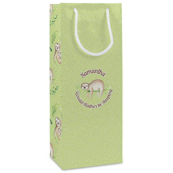Custom Sloth Wine Gift Bags - Matte (Personalized)