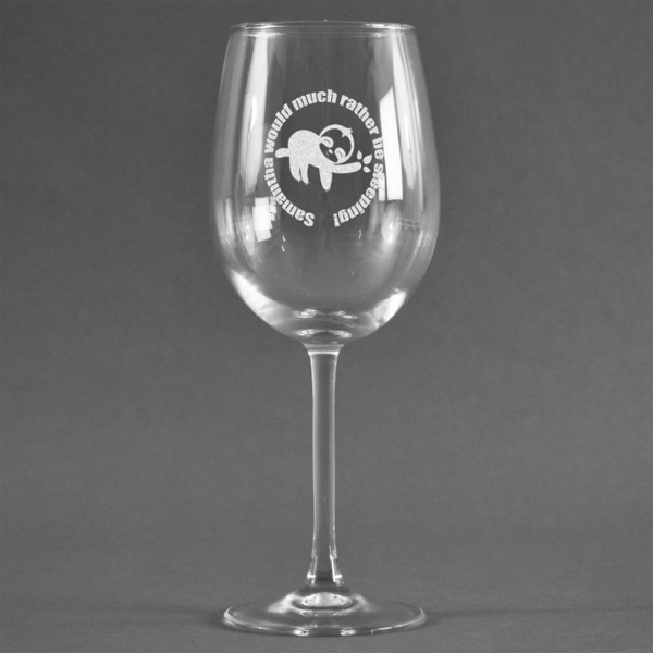 Custom Sloth Wine Glass (Single) (Personalized)