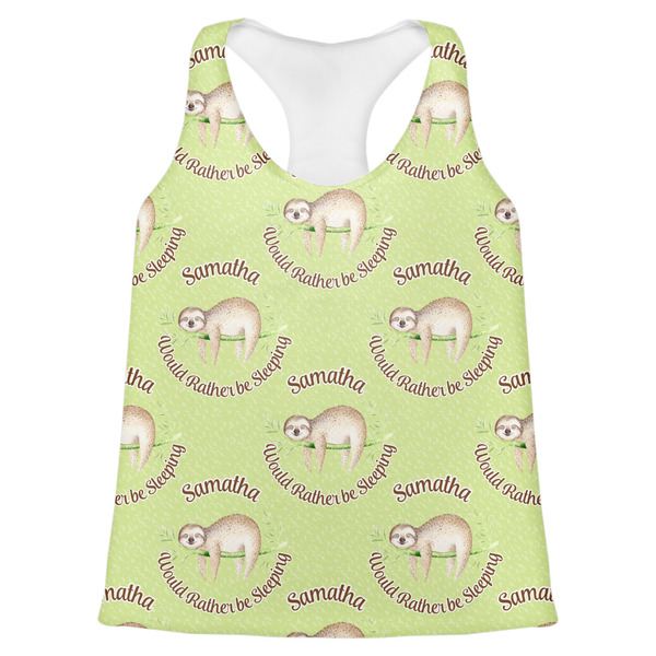 Custom Sloth Womens Racerback Tank Top - Small (Personalized)