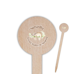 Sloth Round Wooden Food Picks (Personalized)