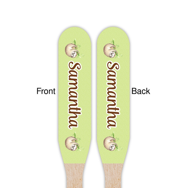Sloth Wooden Food Pick - Paddle - Double Sided - Front & Back