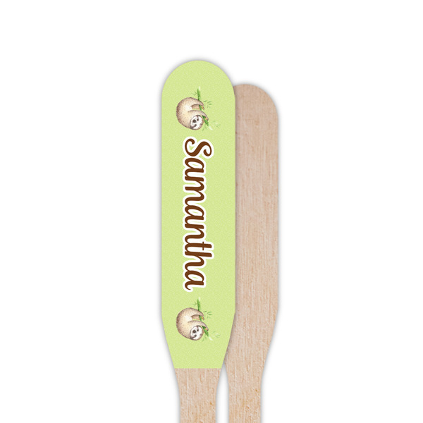 Sloth Wooden Food Pick - Paddle - Single Sided - Front & Back