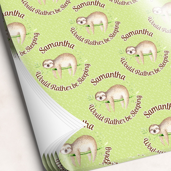 Custom Sloth Wrapping Paper Sheets (Personalized)