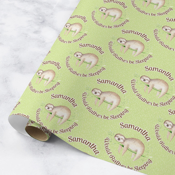 Custom Sloth Wrapping Paper Roll - Medium - Matte (Personalized)
