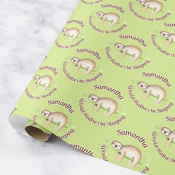 Custom Sloth Wrapping Paper Roll - Medium (Personalized)