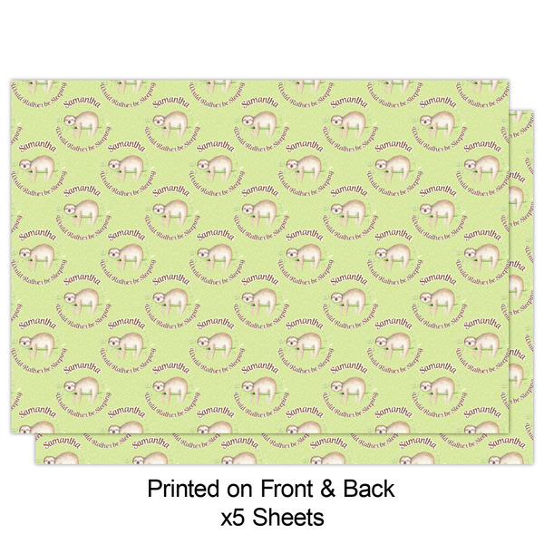 Sloth Wrapping Paper Sheet - Double Sided - Front