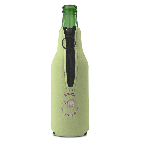 Sloth Zipper Bottle Cooler - BACK (bottle)