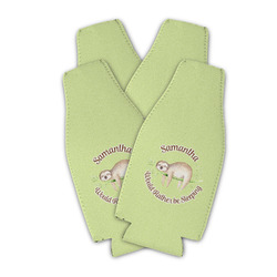 Sloth Zipper Bottle Cooler - Set of 4 (Personalized)