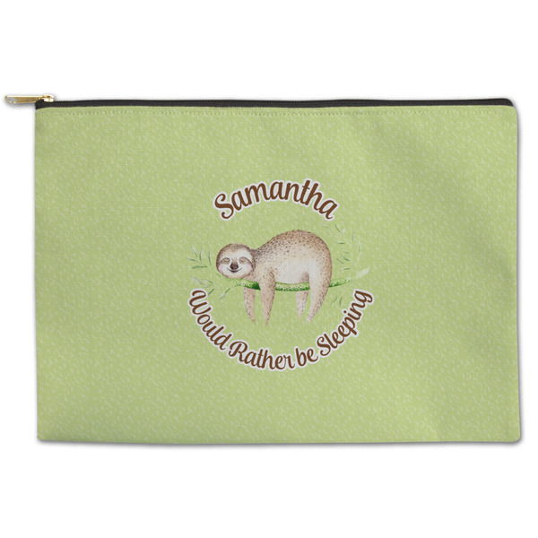 Custom Sloth Zipper Pouch - Large - 12.5"x8.5" (Personalized)