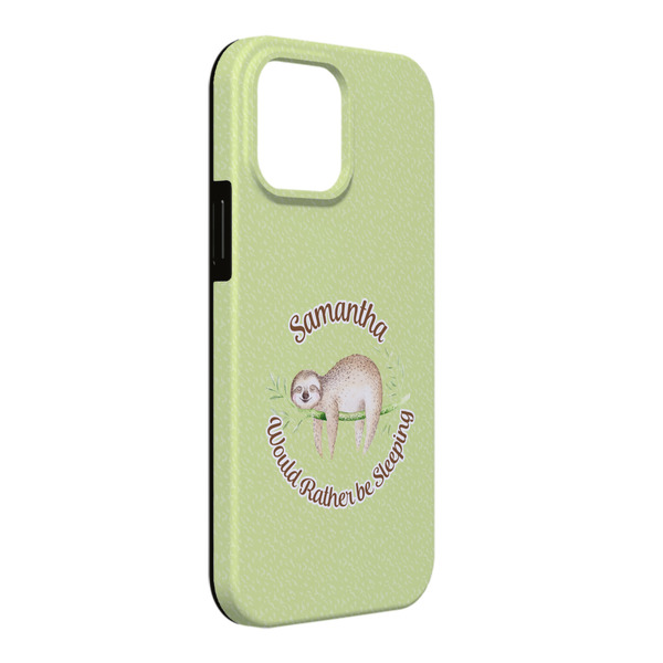 Custom Sloth iPhone Case - Rubber Lined - iPhone 13 Pro Max (Personalized)