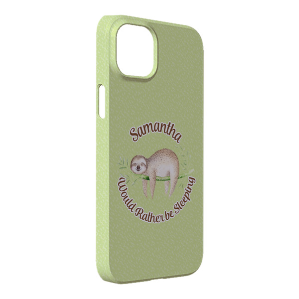 Custom Sloth iPhone Case - Plastic - iPhone 14 Plus (Personalized)