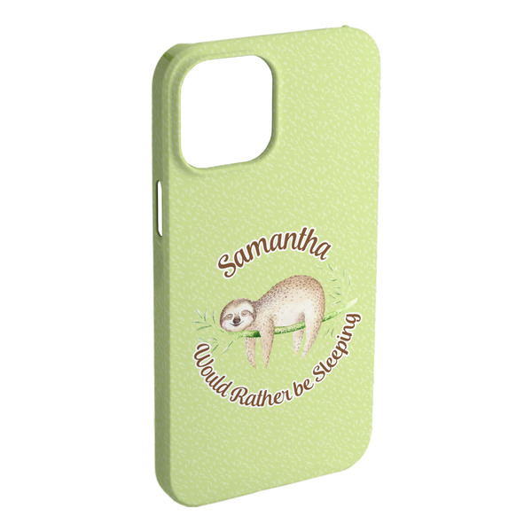 Custom Sloth iPhone Case - Plastic - iPhone 15 Plus (Personalized)