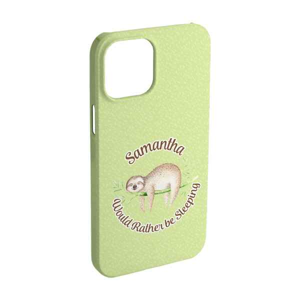 Custom Sloth iPhone Case - Plastic - iPhone 15 Pro (Personalized)