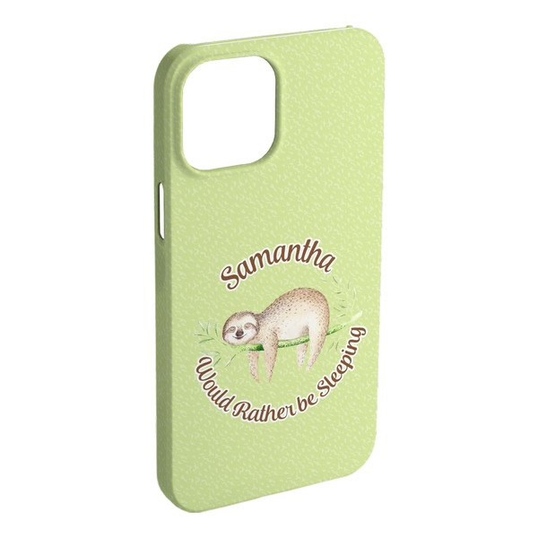 Custom Sloth iPhone Case - Plastic - iPhone 15 Pro Max (Personalized)