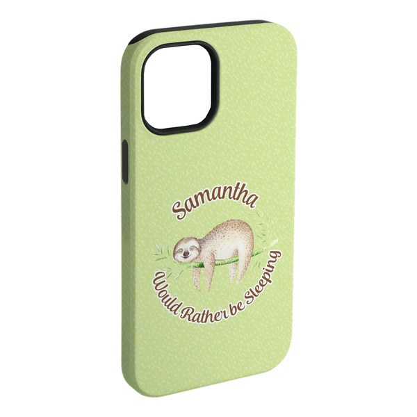 Custom Sloth iPhone Case - Rubber Lined - iPhone 15 Pro Max (Personalized)