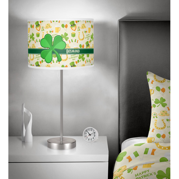 St. Patrick's Day 13 inch drum lamp shade - in room