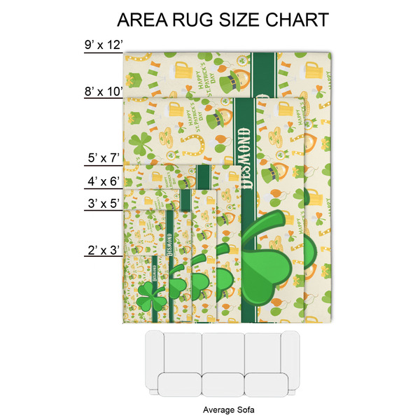 St. Patrick's Day 2'x3' Indoor Area Rugs - Size Chart