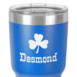 St. Patrick's Day 30 oz Stainless Steel Tumbler - Royal Blue - Single-Sided (Personalized)