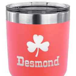 St. Patrick's Day 30 oz Stainless Steel Tumbler - Coral - Double Sided (Personalized)