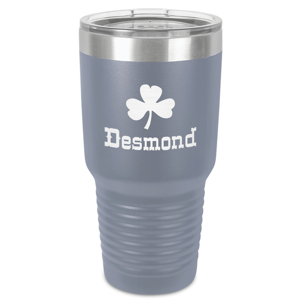 Custom St. Patrick's Day 30 oz Stainless Steel Tumbler - Grey - Single-Sided (Personalized)