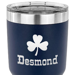 St. Patrick's Day 30 oz Stainless Steel Tumbler - Navy - Double Sided (Personalized)
