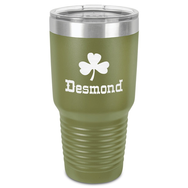 Custom St. Patrick's Day 30 oz Stainless Steel Tumbler - Olive - Single-Sided (Personalized)