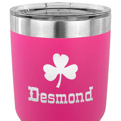 St. Patrick's Day 30 oz Stainless Steel Tumbler - Pink - Single Sided (Personalized)