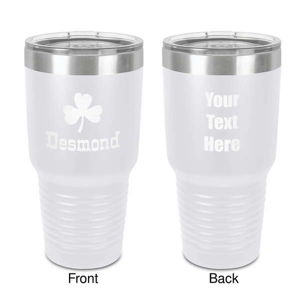 Custom St. Patrick's Day 30 oz Stainless Steel Tumbler - White - Double-Sided (Personalized)