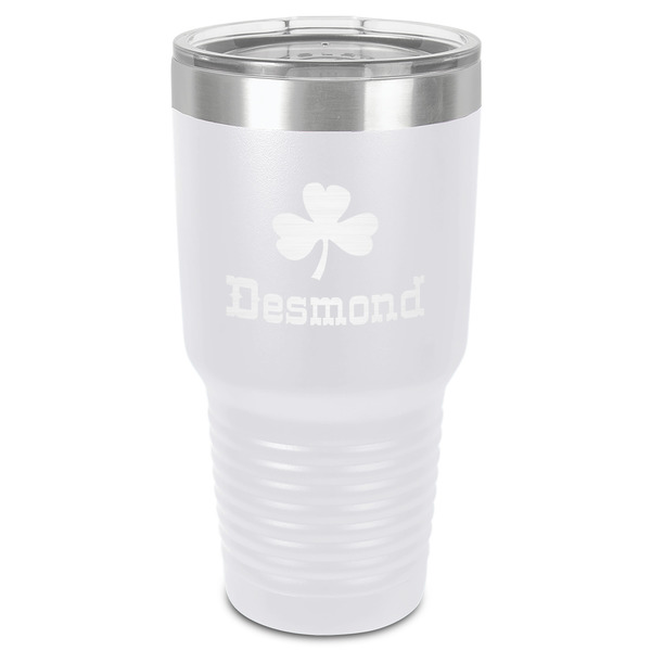 Custom St. Patrick's Day 30 oz Stainless Steel Tumbler - White - Single-Sided (Personalized)