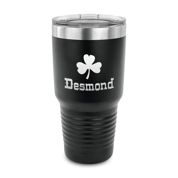 Custom St. Patrick's Day 30 oz Stainless Steel Tumbler - Black - Single Sided (Personalized)