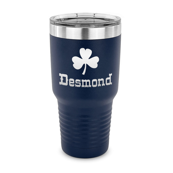 Custom St. Patrick's Day 30 oz Stainless Steel Tumbler - Navy - Single Sided (Personalized)
