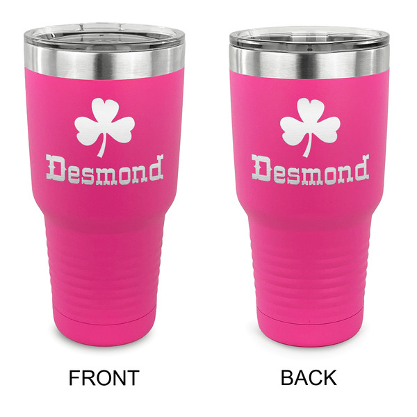 Custom St. Patrick's Day 30 oz Stainless Steel Tumbler - Pink - Double Sided (Personalized)