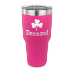 St. Patrick's Day 30 oz Stainless Steel Tumbler - Pink - Single Sided (Personalized)