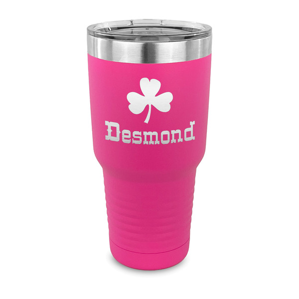 Custom St. Patrick's Day 30 oz Stainless Steel Tumbler - Pink - Single Sided (Personalized)