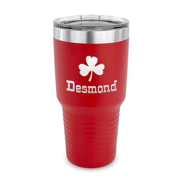 Custom St. Patrick's Day 30 oz Stainless Steel Tumbler - Red - Single Sided (Personalized)
