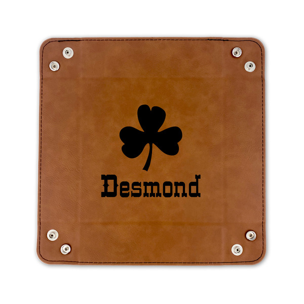 St. Patrick's Day 6" x 6" Leatherette Snap Up Tray - FLAT FRONT