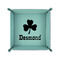 St. Patrick's Day 6" x 6" Teal Leatherette Snap Up Tray - FOLDED UP