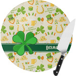 St. Patrick's Day Round Glass Cutting Board - Small (Personalized)