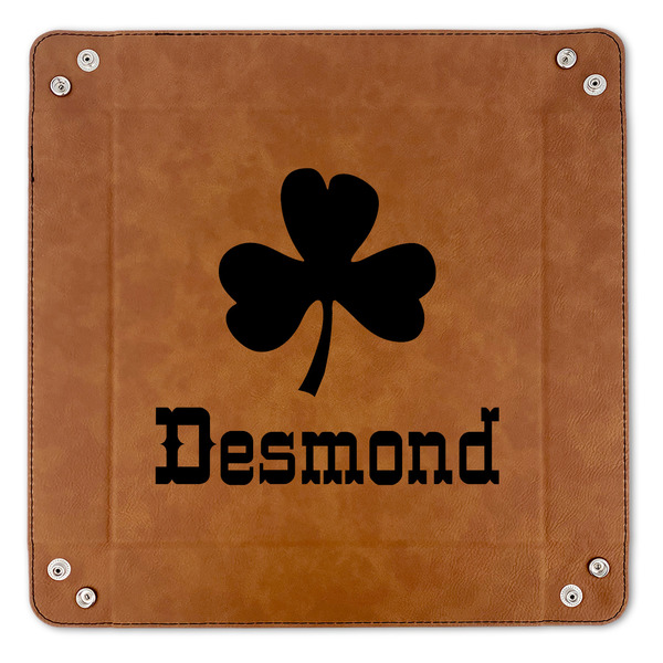 St. Patrick's Day 9" x 9" Leatherette Snap Up Tray - APPROVAL (FLAT)