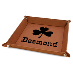 St. Patrick's Day 9" x 9" Leather Valet Tray w/ Name or Text