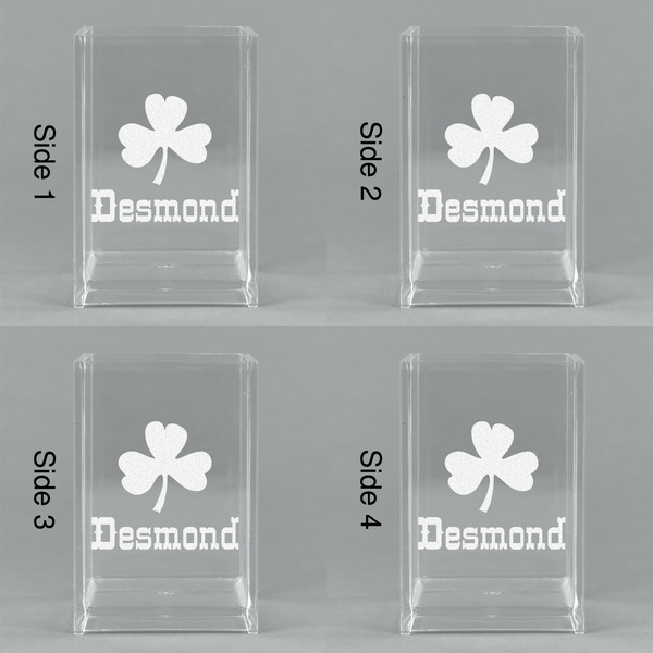 St. Patrick's Day Acrylic Pen Holder - All Sides