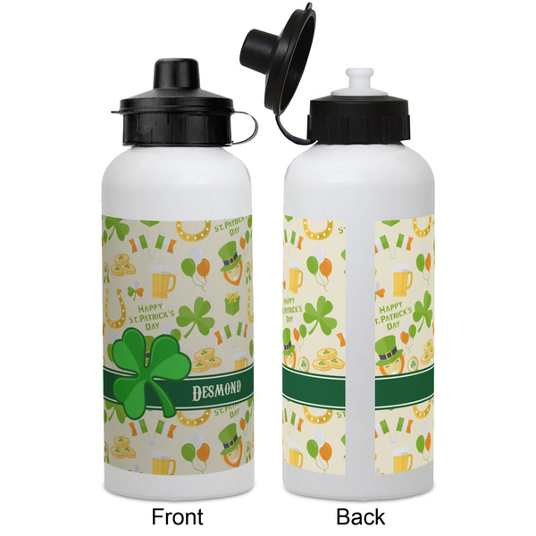St. Patrick's Day Aluminum Water Bottle - White APPROVAL